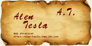 Alen Tesla vizit kartica